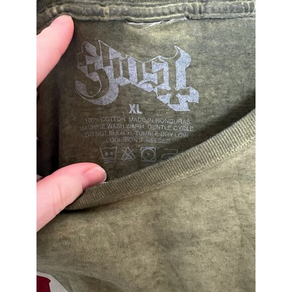NEW Ghost Thorny Eye T Shirt Men's XL Olive Green Band Heavy Metal Papa Emeritus - Picture 3 of 6